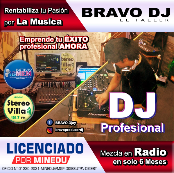 Diseño amarillo dj profesional